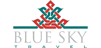 Blue-sky travel logo