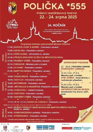 Festival POLIČKA *555 | 22. - 24. 08. 2025